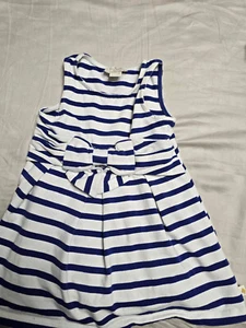 Kate Spade 100% Cotton Blue/WhiteToddler Girl's Sleeveless Dress - Size 2Y EUC - Picture 1 of 4