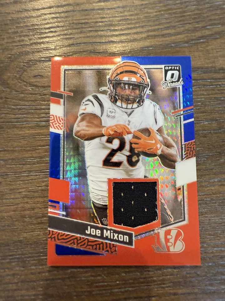 2023 Donruss Optic #DT-JM Joe Mixon Donruss Threads Blue Hyper - Image 1 of 2