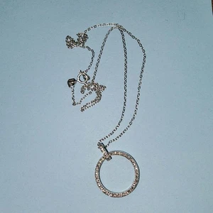 Colgante de diamantes con círculo de eternidad de plata esterlina 925 Ross Simons en cadena SS de 16" - Imagen 1 de 11