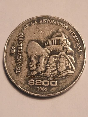 1985 $200 Pesos Mexico Coin - 75 Aniversario Revolución Mexicana - Image 1 of 4