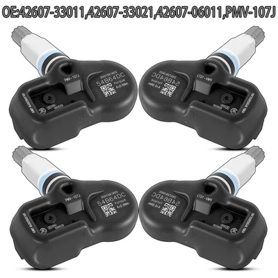 Nuevo conjunto de 4 piezas OEM 42607-33021 TPMS sensor de monitor de presión de neumáticos preprogramado Foto 1 de 4