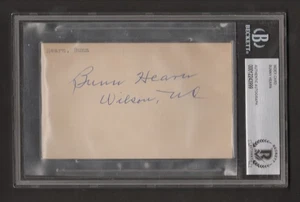 Bunny Bunn Hearn (d59) Signed Autograph 3x5 Index Card  Beckett BAS Federal Leag - Picture 1 of 1
