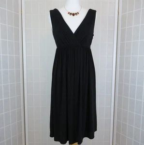 Coast Dress Size 12 Black Sleeveless Pleated Crossover Bust Stretch Jersey Party - Picture 1 of 13
