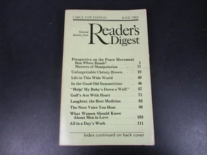 Reader's Digest Large-Type Print Edition June 1982 Vol 12 No 72 Peace Movement - Picture 1 of 4