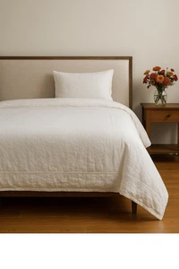 RH Italian Bold Satin Stitch Cotton Duvet Cover – Full/Queen – Made in Italy – W - Picture 1 of 8