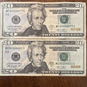 Fancy Serials Numbers $20 2013 “0000” Four “4” Pairs Low Serials Numbers - Picture 1 of 4