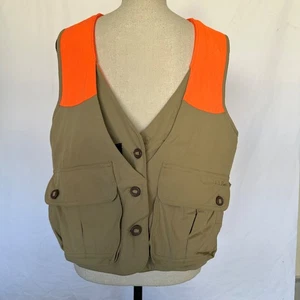 LL Bean Shooting Hunting Vest Women's Small  Khaki Canvas Bird Partridge - Picture 1 of 9