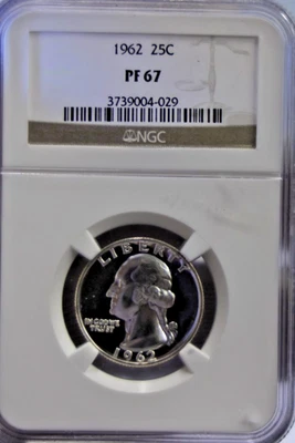 1962 US Washington Quarter 25c NGC PF67 - Image 1 of 2