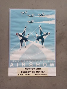 ORIGINAL USAF THUNDERBIRDS NORTON AFB AIRSHOW 1987 POSTER - Bild 1 von 3