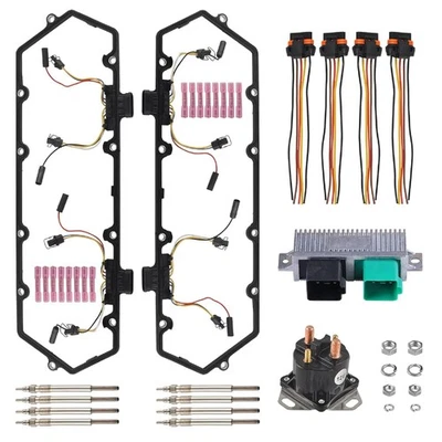 Junta de cubierta de válvula y bujías incandescentes + relé + controlador para Ford Diesel 7,3 L 94-97 Foto 1 de 4
