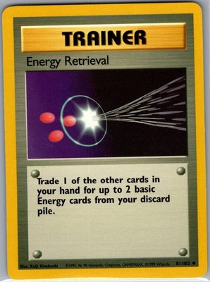 Energy Retrieval 81/102 Non Holo Base Set - Pokemon Card - NM - Image 1 of 2