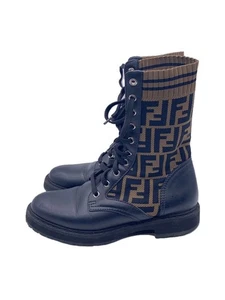 FENDI lace up boots 37 Black Used - Picture 1 of 7