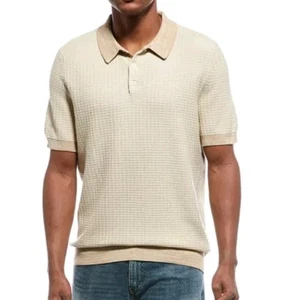 Scotch & Soda melierter Ripppullover Poloshirt, beige Gr. XL neu ohne Etikett - Bild 1 von 10