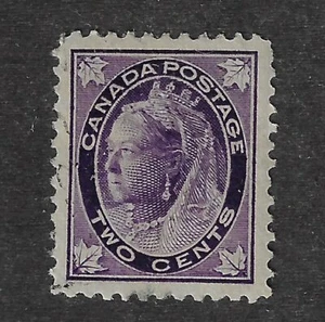 Canada 1897 2¢ Purple Maple Leaf Issue #68 USED WELL CENTER , GEM  - Picture 1 of 1
