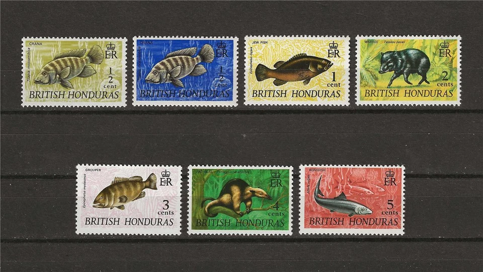 Honduras Británica 1968-72 Pez Bonefish Warre Warre Hormiga Oso MNH Foto 1 de 1