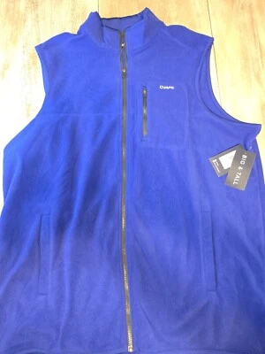 Chaleco Chaps Polar Cuello Sin Mock Para Hombre XLT Cremallera Completa Azul Rendimiento Bolsillos Grande Alto Foto 1 de 4