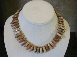 Vintage Artisan Abalone Reversible Choker Necklace / Both Sides Look Great - Picture 1 of 12