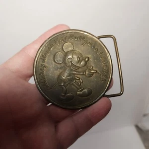 Fibbia cintura vintage RARA Walt DISNEY 1937 Topolino Hollywood Cal USA 2,5" - Foto 1 di 4