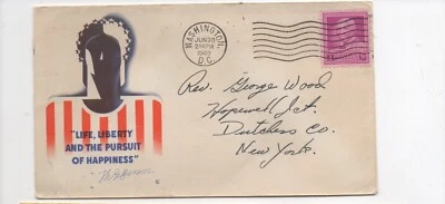 United States cover patriotic Thomas Jefferson Minkus cachet - Image 1 of 2