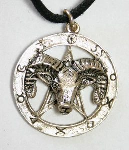 Anhänger Kette Zauberei Siegel Hexerei Amulett Schmuck Magie Schafbock pentagram - Imagen 1 de 1