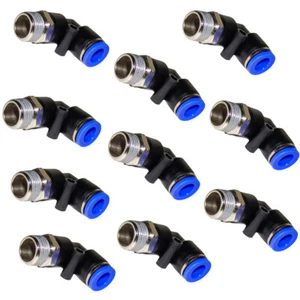 (Qty 10) 3/8" OD Tube X 3/8" NPT Pneumatic Elbow, Push To Connect Air Fitting - Picture 1 of 8