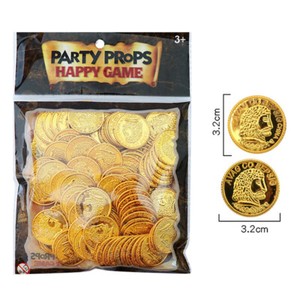 100pcs Poker Casino Chips Coin Gold Plating Plastic Spanish Treasure Game Po  ZW