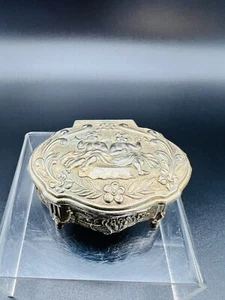 Cherub Trinket Box Good Tone Vintage Gift Box Red Velvet Lined Made in Japan - Picture 1 of 12
