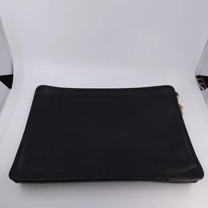 Jack Georges Black Zippered Pouch Leather Bag Vintage USA - Picture 1 of 17