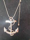 Silver Metal Pendant On Chain Of An Anchor By Oasis