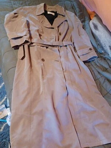 Jones New York Tan Women’s Overcoat Trench Coat soft w zipout New Wool lining L - Picture 1 of 5