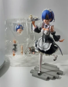 RE Zero Rem Maid Dress Tea Tray Anime Figure PVC 8.5" Tall Model - Picture 1 of 9