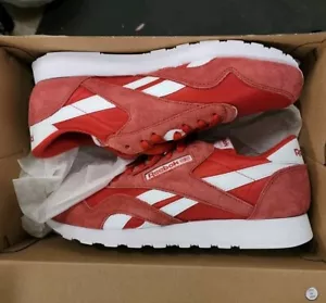 Reebok Classic Nylon Red Suede 10 White club c 85 Leather - Picture 1 of 4