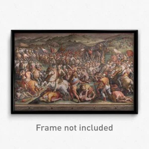 Giorgio Vasari - Die Schlacht von Marciano im Val di Chiana Druck 11x17 Kunst Poster - Bild 1 von 1