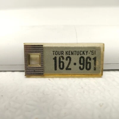 RARE VTG Disabled Veterans Mini License Plate Key Chain Ring Tag KENTUCKY 1951 - Image 1 of 2