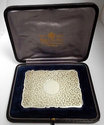 Superb George Unite English Antique 1904 Sterling Silver Card Case In Orig Box • 102£