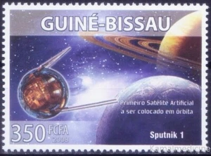 Guinea Bissau 2008 MNH, primer satélite artificial de la Tierra Sputnik 1, espacio - Imagen 1 de 1