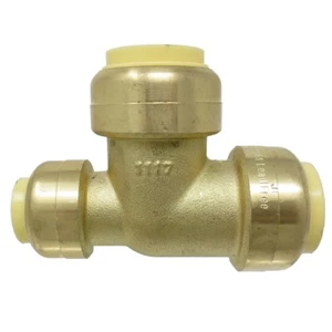 3/4" x 1/2" x 3/4" Sharkbite Style PUSH FIT Tee Lead Free Brass - PEX GUY - Picture 1 of 3
