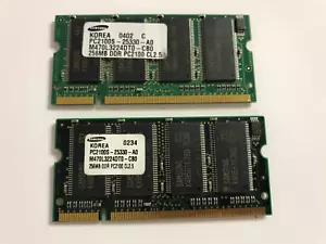 512MB(2X 256MB) SAMSUNG DDR MEMORY RAM PC2100 SODIMM 200-PIN 266MHZ 2.5V - Picture 1 of 1