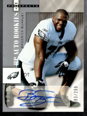 B5288- 2006 Hot Prospects #173 Brodrick Bunkley RC Auto /299 - NM-MT - Image 1 of 2