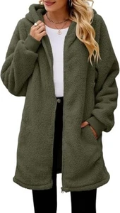 Chaqueta de Invierno para Mujer Casual Abrigo De Felpa Ropa de Manga Larga Boton - Picture 1 of 4