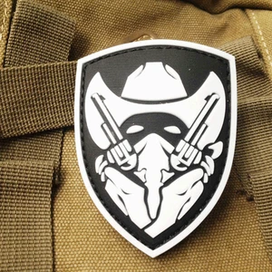 MASKED COWBOY GUNFIGHTER DESERT TACTICAL ARMY PATCH GLOW IN THE DARK - Picture 1 of 7