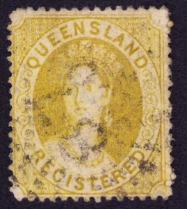 Queensland Scott F1 olivgelbe Registrierungsmarke gebraucht 1861 - Bild 1 von 2