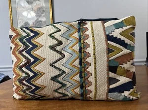 Southwestern Style Throw Pillow Zig Zag Stripes Multicolor Rectangle 19 X 12” - Picture 1 of 8