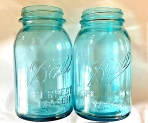 (2) Ball Perfect Mason quart jars, (1) #5 and (1) #6, both without lids - Picture 1 of 1