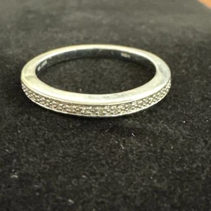 Half Eternity Ring Diamond Sterling Silver Renaissance Jewelry NY JWBR Sz 6.5 - Picture 1 of 5