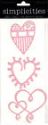 Simplicities PINK HEARTS (3pc) Laser DIECUT SET scrapbooking cardS