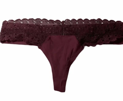Women's Honeydew Wine Lace Hipster Thong Panty Red Medium 85234  - Image 1 of 4