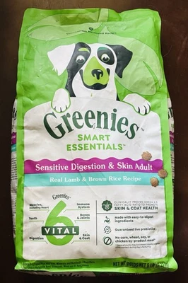 Greenies digestão sensível e pele real receita de arroz marrom e cordeiro comida seca para cães adultos - Imagem 1 de 4