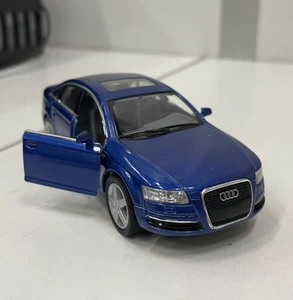 Audi A6 Blue Kinsmart Toy Model 1/38 Scale Diecast Car Present New Metal - Picture 1 of 4