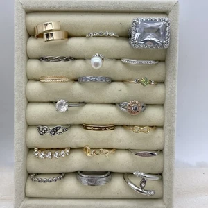 Costume Ring Lot Bundle of 20 -Variety Of Styles and Sizes -All Gold Tone - Picture 1 of 5